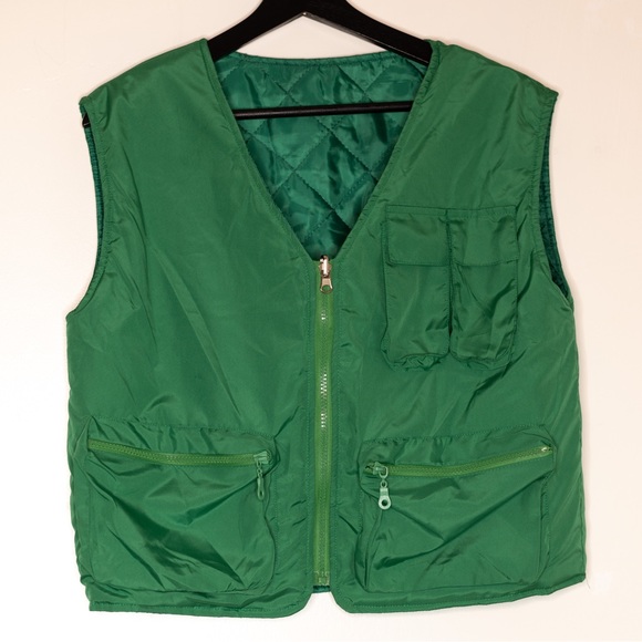 PrettyLittleThing Green Reversible Quilted Vest - US6 - Picture 1 of 6